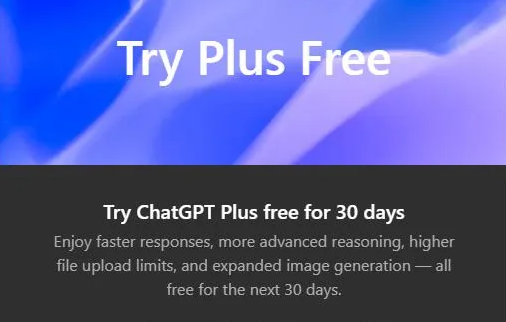 ChatGPT Plus Free for 30 Days photo